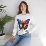 Rainbow Butterfly Unisex Heavy Blend Crewneck Sweatshirt! Free Shipping!!! New 2024!!!