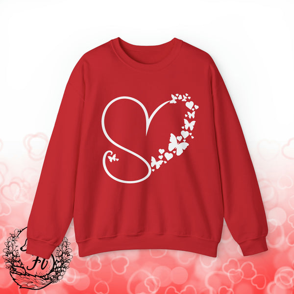 Valentines Day Heart Medley Butterfly Unisex Sweatshirt! Retro! Free Shipping!!!