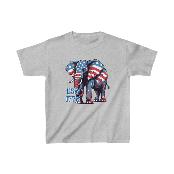 USA Independence Day Elephant Kids Heavy Cotton Tee! Foxy Kids!