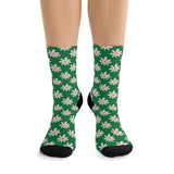Dark Green Daisy Unisex Eco Friendly Recycled Poly Socks!!! Free Shipping!!! 58% Recycled Materials!