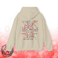 Love is Patient and Kind 1 Corinthians 13: 4-8 Back Designs Unisex Heavy Blend Hooded Sweatshirt! Free Shipping!!!