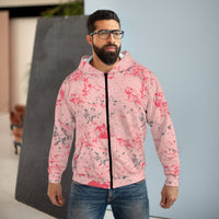 Pink Mineral Wash Unisex Full Zip Jacket! Polyester exterior, Fleece interior! Free Shipping!