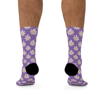 Light Purple Daisy Unisex Eco Friendly Recycled Poly Socks!!! Free Shipping!!! 58% Recycled Materials!