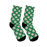 Dark Green Daisy Unisex Eco Friendly Recycled Poly Socks!!! Free Shipping!!! 58% Recycled Materials!