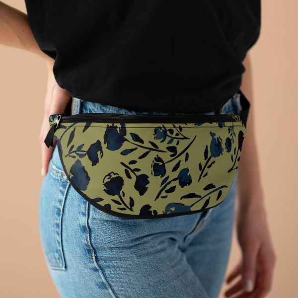 Green and Black Florals Unisex Fanny Pack! Free Shipping! One Size Fits Most!