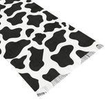 Black and White Cow Print Lightweight Scarf! Use as a Hair Tie, Swimsuit Cover, Shawl! Free Shipping! Great For Gifting!