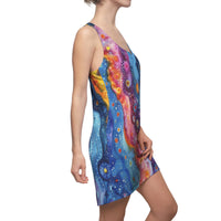 Boho Watercolor Waves Women's Racerback Dress! Free Shipping! Sun Dress, Sleep Shirt, Swim Cover Up!