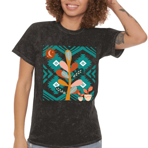Aztec Boho Plant a Tree Distressed Unisex Mineral Wash T-Shirt! New Colors! Free Shipping!!!
