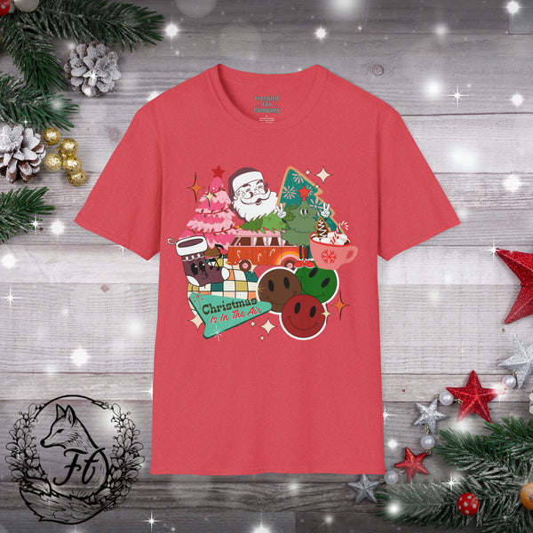 1  Christmas In In The Air Retro Medley Unisex Graphic Tees! Winter Vibes! All New Heather Colors!!!