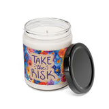 Take The Risk Watercolor Daisy Scented Soy Candle, 9oz! Free Shipping! 9 Scents! 60 Hour Burn Time!!!