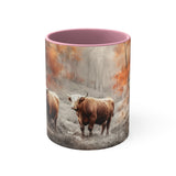 Wrap Around Red Highlander Cows Ranch Life Western Inspired Autumn Accent Coffee Mug, 11oz! Multiple Colors Available! Fall Vibes!