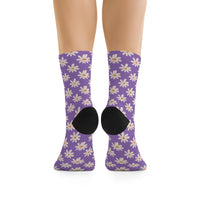 Light Purple Daisy Unisex Eco Friendly Recycled Poly Socks!!! Free Shipping!!! 58% Recycled Materials!