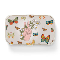 Hippie Peace Sign and Butterflies Bento Lunch Box! Free Shipping!!! Great For Gifting! BPA Free!
