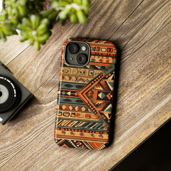 Rustic Brown Aztec Tough Cases! Cellphone Cases! Multiple Sizes Available! Apple iPhone, Samsung Galaxy, and Google Pixel devices!