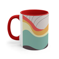 Geo Mountains Accent Coffee Mug, 11oz! Free Shipping! Great For Gifting! Lead and BPA Free!