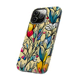 Blue and Yellow Floral Tulips Phone Cases! New!!! Over 40 Phone Sizes To Choose From! Free Shipping!!!