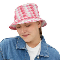 Retro Pink Plaid Unisex Bucket Hat! Free Shipping! Made in The USA!