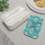 Western Inspired Creamy Aqua Cactus Bento Lunch Box! Free Shipping!!! Great For Gifting! BPA Free!