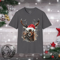 1 Santa Deer Christmas Unisex Graphic Tees! Winter Vibes! All New Heather Colors!!!