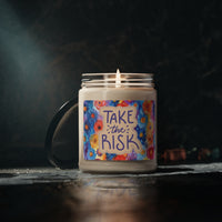 Take The Risk Watercolor Daisy Scented Soy Candle, 9oz! Free Shipping! 9 Scents! 60 Hour Burn Time!!!