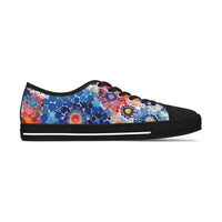 Boho Watercolor Floral Stamp Women's Low Top Sneakers! Free Shipping! Specialty Buy!