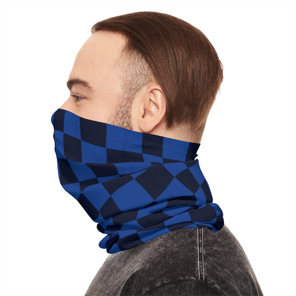 Black and Navy Blue Plaid Lightweight Neck Gaiter! 4 Sizes Available! Free Shipping! UPF +50! Great For All Outdoor Sports!