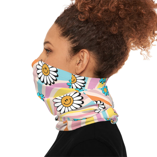 Rainbow Daisy Floral Lightweight Neck Gaiter! 4 Sizes Available! Free Shipping! UPF +50! Great For All Outdoor Sports!