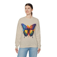 Rainbow Butterfly Unisex Heavy Blend Crewneck Sweatshirt! Free Shipping!!! New 2024!!!