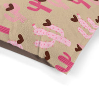 Brown and Beige Pink Cactus Chocolate Hearts Pet Bed! Foxy Pets! Free Shipping!!!