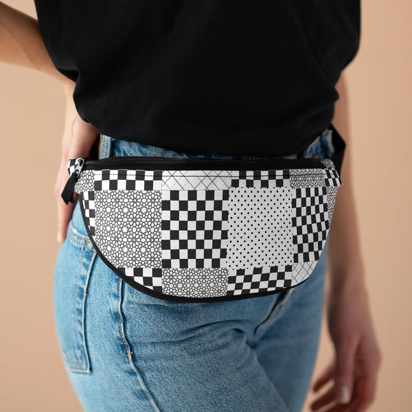 Classic Black Checkered Unisex Fanny Pack! Free Shipping! One Size Fits Most!