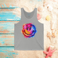 Happy Face Rainbow Unisex Jersey Tank! Summer Vibes! Free Shipping!