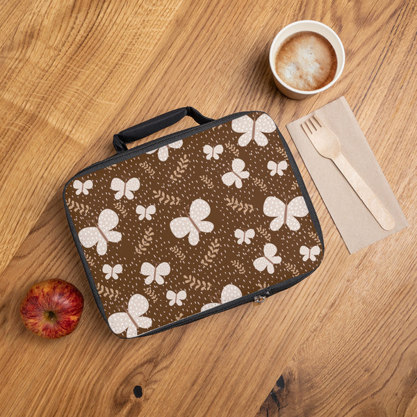 Boho Cream and Brown Butterfly Medley Lunch Bag! Free Shipping!!! Giftable!