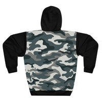 Black and Grey Camo Hunting/Western Unisex Pullover Hoodie! All Over Print! New!!!