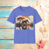 Elephant Golden Hour Unisex Graphic Tees! Summer Vibes! All New Heather Colors!!! Free Shipping!!!