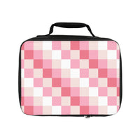 Pink Creme Retro Checkered Lunch Bag! Free Shipping!!! Giftable!