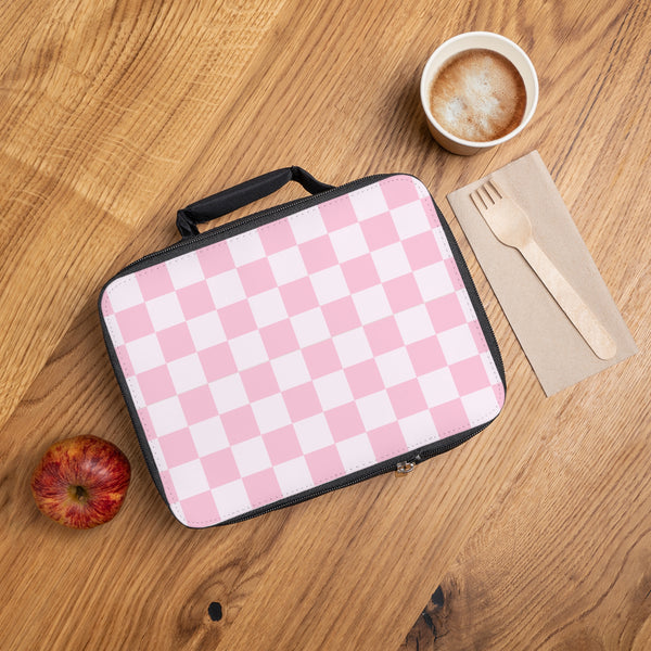 Retro Pink and White Checkered Lunch Bag! Free Shipping!!! Giftable!