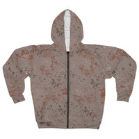 Brown Mineral Wash Unisex Full Zip Jacket! Polyester exterior, Fleece interior! Free Shipping!