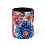 Boho Watercolor Tie Dye Swirls Accent Coffee Mug, 11oz! Free Shipping! Great For Gifting! Lead and BPA Free!