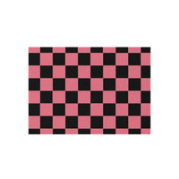 Watermelon Pink Checkered Non Slip Outdoor Rug! Chenille Fabric! Free Shipping!