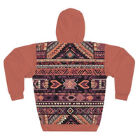 Dusty Rose Mauve Purple Aztec Unisex Pullover Hoodie! All Over Print! New!!!