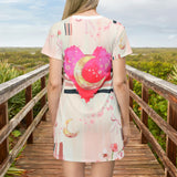 Paint The Town, Heart Moon Florals Oversized Tee!! Great For Sleeping, Lounging, Swimming! Free Shipping!!!