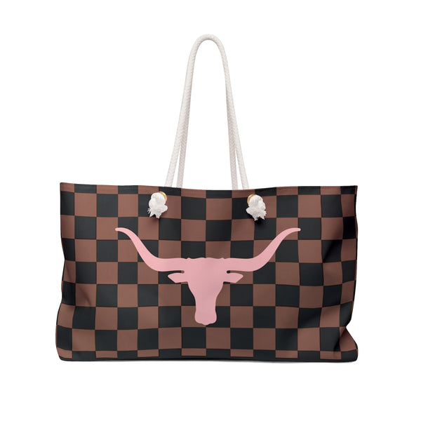 Chocolate and Black Pink Longhorn Vacation Travel Weekender Bag! Free Shipping!!!
