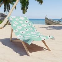 Mint Green Hippie Flower 100 Percent Cotton Backing Beach Towel! Free Shipping!!! Gift to a Friend! Travel in Style!