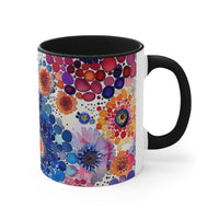 Boho Watercolor Tie Dye Swirls Accent Coffee Mug, 11oz! Free Shipping! Great For Gifting! Lead and BPA Free!