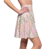 Boho Pink Patchwork Women's Skater Skirt! Free Shipping!