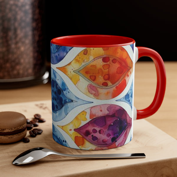 Boho Watercolor Tear Drop Accent Coffee Mug, 11oz! Free Shipping! Great For Gifting! Lead and BPA Free!