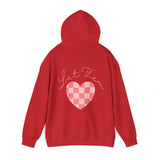 Let Them Plaid Pink Heart Back Designs Unisex Heavy Blend Hooded Sweatshirt! Free Shipping!!!