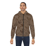 Chocolate Brown Mineral Wash Unisex Full Zip Jacket! Polyester exterior, Fleece interior! Free Shipping!