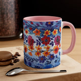 Boho Tropical Watercolor Florals Accent Coffee Mug, 11oz! Free Shipping! Great For Gifting! Lead and BPA Free!