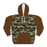 Brown and Green Hunting Camo Western Unisex Pullover Hoodie! All Over Print! New!!!